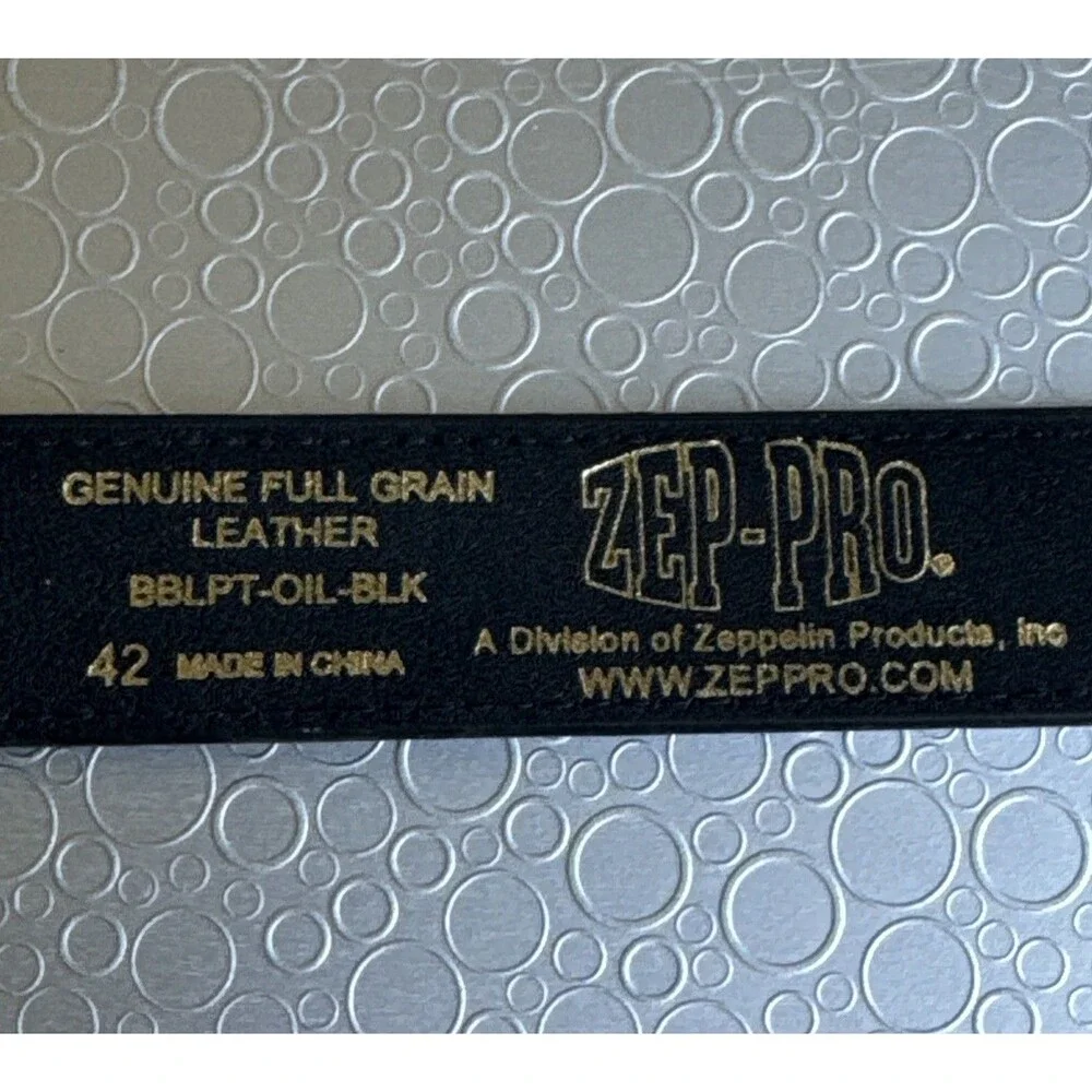 ZEP-PRO Oklahoma State Leather Concho Belt Men 42 OSU NCAA Black Tapered Western